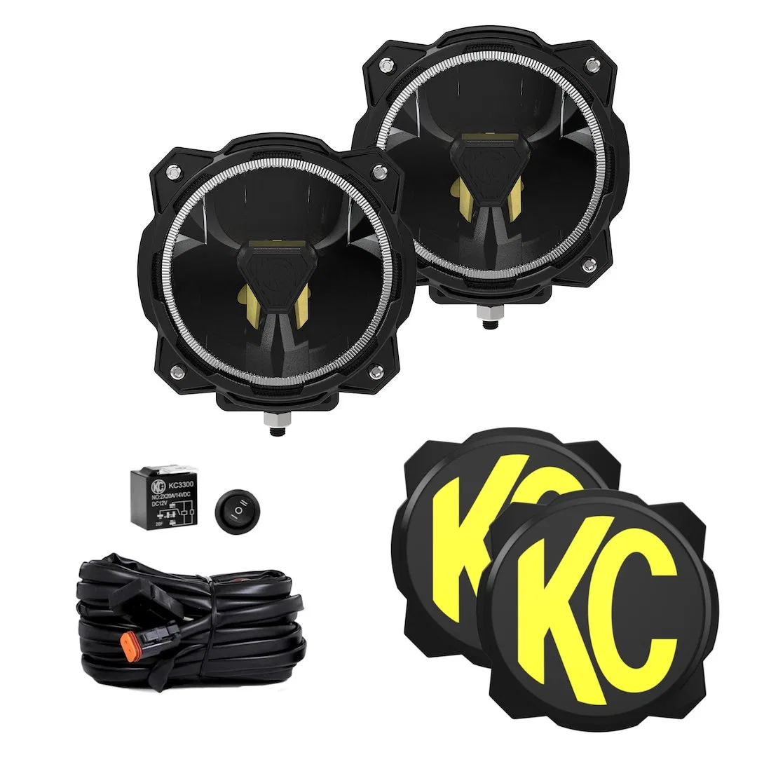 91403 – KC HILITE Driving/ Fog Light, LED Bulb 6 Inch Round 39 Watt Bulb Amp Draw 3.29 AMP At 12 Volts Per Light Wide...